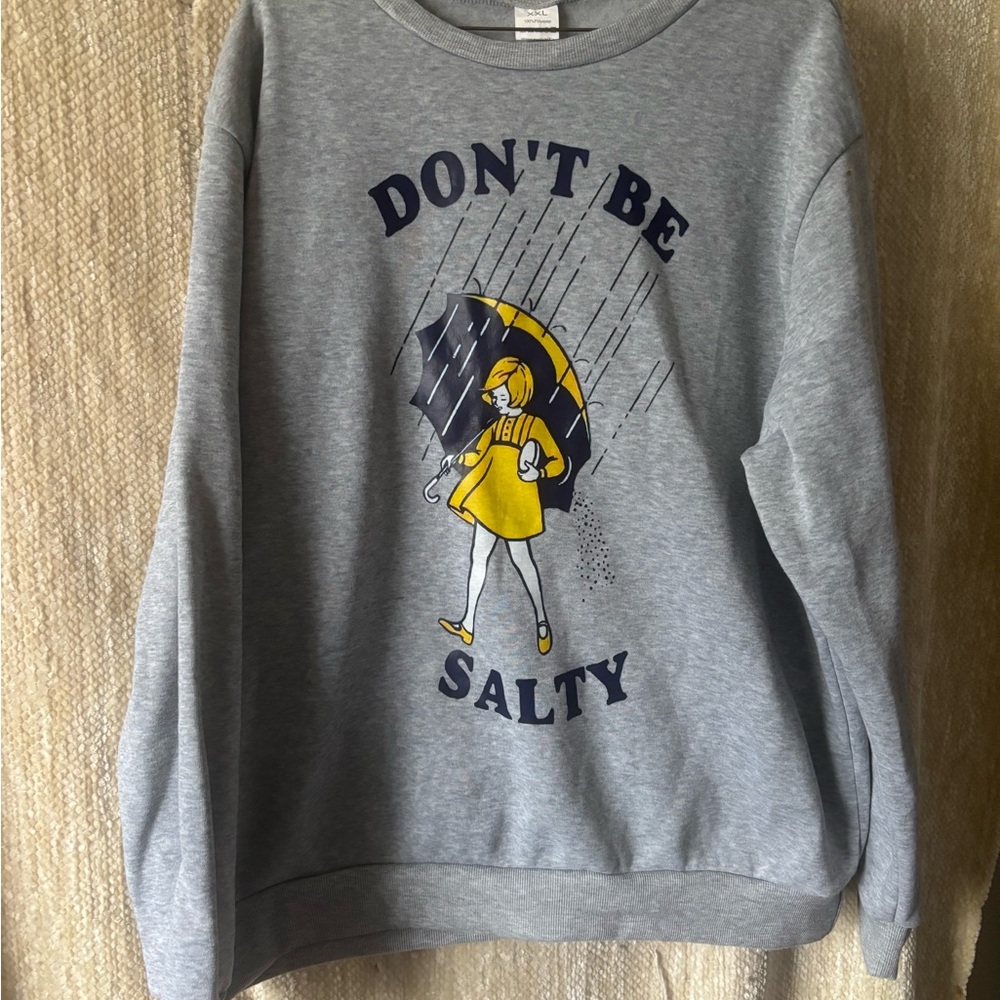 Gray Graphic Sweatshirt with Yellow Accents